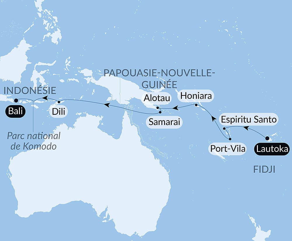 Des îles Fidji à Bali